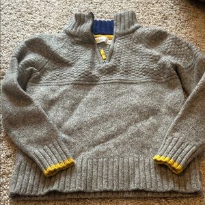 Boden Gray Sweater with Yellow and Blue Accents